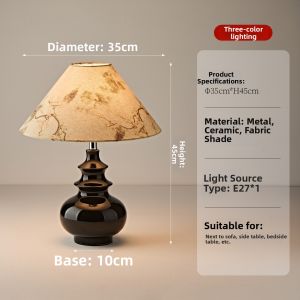 Aesthetic Traditional Chinese Song Ceramic Lamp Creamy Minimalist Atmosphere