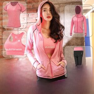 ชุดโยคะฤดูใบไม้ร่วง/ฤดูหนาว แห้งเร็ว เสื้อผ้าออกกำลังกายสำหรับผู้หญิง ชุดโยคะสตรีทสไตล์ ชุดออกกำลังกายสำหรับวิ่ง ชุดโยคะสตรีทสไตล์