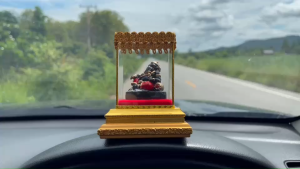 พระพิฆเนศเหล็กน้ำพี้เพ้นสี ปางเสวยสุข ตั้งบูชาในบ้าน ในร้านค้า ในรถ