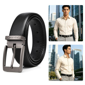 MENSPE Mens Belt Business Leisure Belt Second-layer Cowhide Waistband Business Pant Belt Stylish Simple Nice Waistband Durable Belt