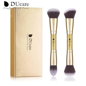 Ducare 2 cái/bộ cọ trang điểm Duo cuối Cọ đánh mặt cho phấn nền đệm và phấn mắt tạo khối tổng hợp mỹ phẩm Công cụ trang điểm 【bài trong 24 giờ & 90 ngày Dịch vụ bảo hành】