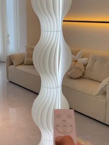 Eroma Ins-style Cream-Colored Pleated Grass Skirt Floor Lamp for Living Room Decoration