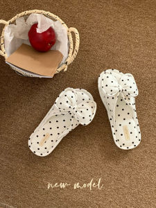 XIXITIAO | Polka Dot Bow Cotton Slippers