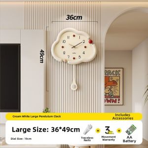 MEISD | Cloud-shaped Quiet Wall Clock Creamy Minimalist