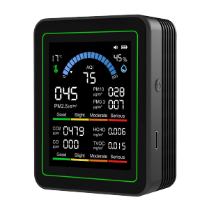 home Newly upgraded 10-in-1 air detector with 24-hour battery life PM2.5 formaldehyde TVOC temperature and humidity CO2 detector