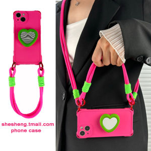 Creative Personality Small Batch Pink Rose Heart Makeup Mirror Stand Compatible with  Soft Silicone Protective Case