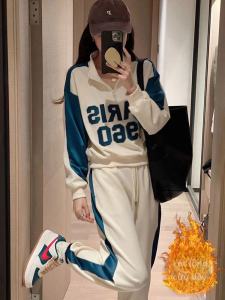 Bộ Đồ Thể Thao Nữ Dày Dặn Thời Trang Thu Đông Mới Về Hai Mảnh Quần Áo Dài Tay Cổ Đứng Thường Ngày Thoải Mái Thoáng Khí