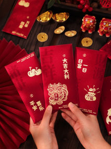 New Year Red Envelope Bags Gold Stamping Year of the Horse Chinese Style Wedding Celebration Festival Gift Bags