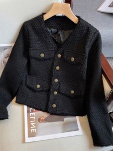 Elegant Black Chic Short Womens Jacket