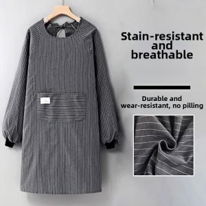 Breathable Stain-Resistant Apron Cotton Long-Sleeve
