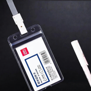 deli | Waterproof Transparent Card Holder for ID Work Badge