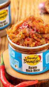 BENDITO Sambal Ayam Suwir Pedas Goreng Bakar Rica Halal Homemade 140 gr