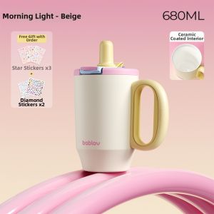 Bablov | Ladies Straws Thermal Flask Ceramics Coating