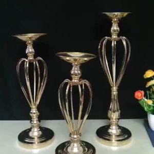 【high-quality】Metal Gold Candle Holders Road Lead Table Centerpiece Stand Pillar Candlestick For Wedding Candelabr