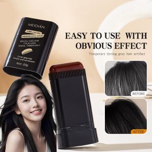 【One Touch of Black】 New Model⚡ Hairdressing Stick Covering Gray Hair Portable Dyeing Tool Black Hai