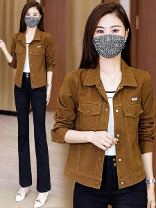 เสื้อแจ็คเก็ตสั้นผ้าฝ้ายแท้ คอตั้ง แฟชั่น ฤดูใบไม้ร่วง 2025 ใหม่ ไฮเอนด์ ความรู้สึกระดับเกาหลี คุณภาพระดับพรีเมียม เสื้อผ้าผู้หญิง