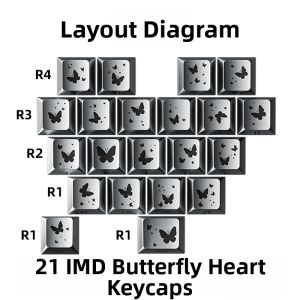  AULA | Semi-Transparent Jelly Crystal Keycaps Mechanical Keyboard