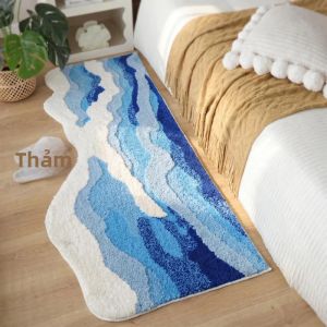 Thảm Giả Cashmere Hình Lượn Sóng VIKAMA Thảm Trải Sàn Mềm Mại Chống Trượt Cho Phòng Ngủ Phòng Thay Đồ Trang Trí Nội Thất Gia Đình Chống Trơn Trượt Chống Phai Màu