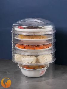 HIGHTUNE transparent insulation vegetable cover plastic multi-layer dustproof household food cover summer leftovers fly-proof and fresh-keeping kitchen vegetable cover