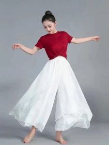 Slimming High Waist Double Layer Chiffon Pants For Casual Wear & Traditional Dance