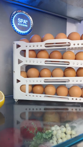 UNIDO 4 Tier Egg Rack Automatic Rolling Egg Storage Organizer Refrigerator Scrolling Egg Dispenser Eggs Storage Rack 鸡蛋盒