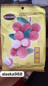 PERMEN KIMONO LYCHEE / PERMEN LECI / lYCHEE FLAVOURED CANDY 150 GR