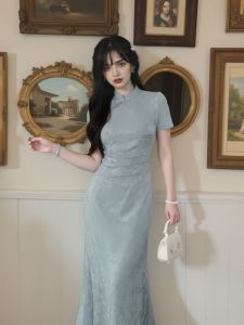 Vintage Modified Cheongsam Qipao Dress For Slim Fit Summer Wear Womens