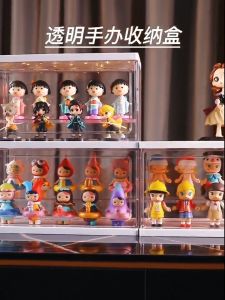 SG LED Light Popmart Display Box Acrylic Figurine Display Case Blind Box Lego Toy Display Cabinet With Removable Shelf