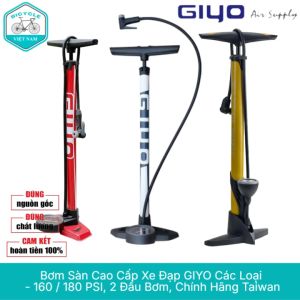Bơm Sàn Cao Cấp Xe Đạp GIYO GF 2630 - 180 PSI Chính Hãng Taiwan