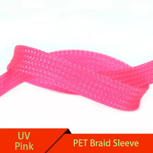 1M UV Pink PET Braided Cable Sleeve 2/4/6/8/10/12/14/16/20mm Expandable High Density Insulated Cables Protection Wrap Sheath