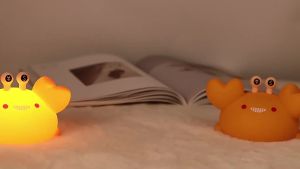 Funny Money Crab Night Light Squishy Silicone Animal Dimmable Sleep Timer Baby Nightlight Kid Room Decor Bedside Touch Lamp Gift