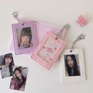 INS Fashion Korean Silver Stars Card Holder Cute Girl Idol 3-inch Photo Storage Album Student Backpack Pendant Card Clip Gifts