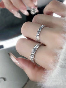 Couples Rings Set Pure Silver Men Women Style Valentines Day Gift Boyfriend Unique Design Fresh out Fashion Jewelry Accessories