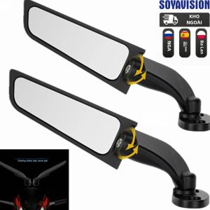 Gương Chiếu Hậu Xe Máy Xoay Chỉnh Được Gương Chiếu Hậu Bên Hông Dành Cho BMW S1000RR Honda CBR Yamaha YZF R6 R1 R25 R3 R125 R15 Hợp Kim Nhôm