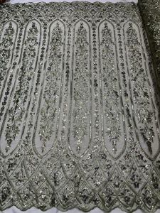 Bahan kain tille payet spenggel/tille bordir spenggel