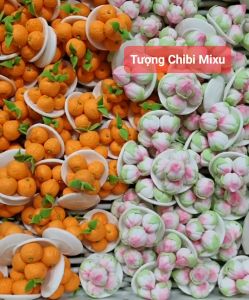 Mô hình dĩa cam dĩa bánh bao đào tiên bằng đất sét Nhật mâm cúng bàn thờ Thần Tài Thổ Địa mini