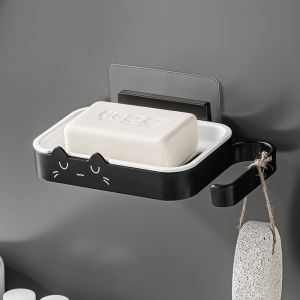 Soap Box Rack Toilet Soap Holder Wall-Mounted Bathroom Drainage Punching Free Soap Box Accessible Luxury Double Layer Soap Holder