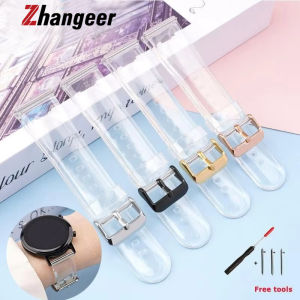 Zhangeer nhựa resin trong suốt tháo nhanh thời trang dây đeo đồng hồ dây đai thông dụng chống thấm nước giao diện phẳng mềm mại khóa cài 20mm 22mm kèm dụng cụ