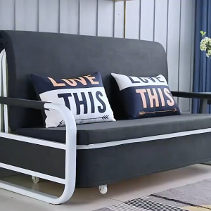 Folding sofa bed dual-purpose cotton and linen bed small size Internet celebrity style balcony multi-function bed retractable storage bed 150CM