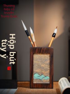 RONGBAOZHAI | Vintage Chinese Style Wooden DIY Pen Holder For Calligraphy