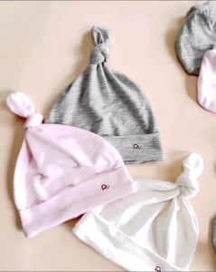 Mũ bao tay bao chân cho bé sơ sinh Ru baby vải cotton lụa