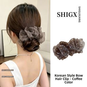 Korean Floral Bow High Ponytail Fixer Barrette