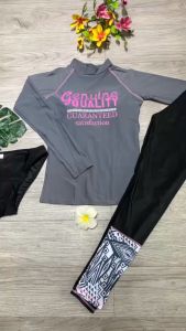 Bikini đồ bơi nữ 3 chi tiết áo tay dài quần dài quần chip thun lạnh quảng châu cao cấp có đệm ngực BINSPORTS BHN034