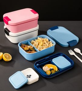 Lunch Box Containers Stackable Bento Box Adult Lunch Box for Kids Large Capacity 1900ml Lunchbox with Utensil Set Leak-Proof Bento Lunch Box for Dining Out Work Picnic School