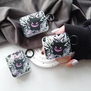 适用于Air AirPods Pro2 1/2/3/4  Case Cute Cartoon Pattern AirPods Pro Soft Rubber  Earphone  Case Earphone Case Black Purple Gengar