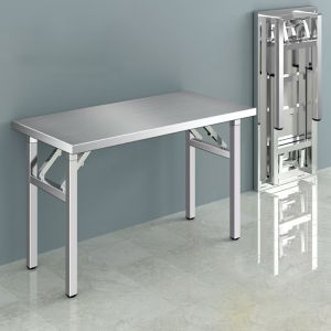 Water Proof Stainless Steel Folding Table Heavy Duty kitchen Table Dining Table Living Room Canteen Foldable Table