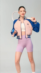 XEXYMIX Woven Crop Varsity Jacket Olahraga Wanita - XTFJK03J1