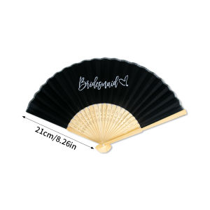 Bride Bridesmaid Hand Fan Wedding Party Foldable Bamboo Hand Fan Bachelorette Hen Party decoration Bridal Shower Souvenir Gift