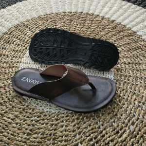 Sandal Kulit Pria Big Size Jumbo Ukuran Besar 44 45 46 47 48 49 ZVT 420 Coklat