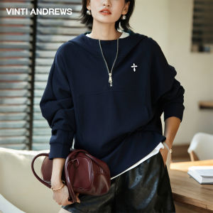 Modal Air Layer Spring Versatile Hoodie Loose Top